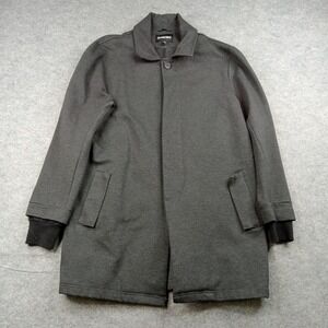 Betabrand Coat Mens Medium Gray Overcoat Jersey Knit‎ Lined Commuter 1083-CH